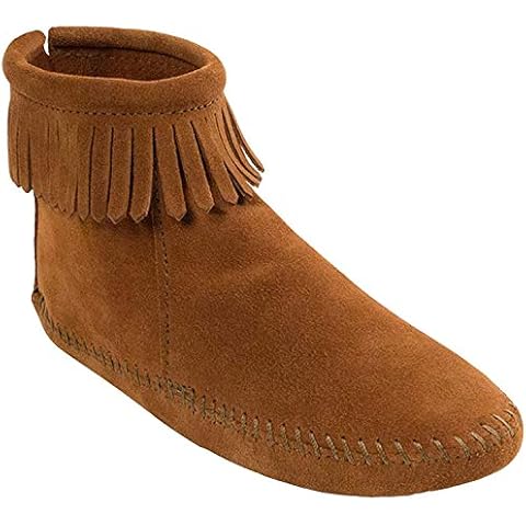 Minnetonka Women's Back-Zipper Bootie, Softsole Brown, 9.5 M US Cover