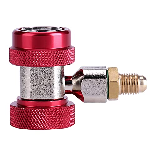 QANYEGN R134 A/C Low and High Quick Coupler A/C Coupler Adapter Extractor Spool, Quick Coupler Adapter Kit for Automotive Air Conditioners(Red High Pressure)
