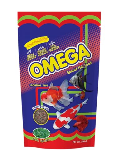 Image of Omega Special Fish Food with Spirulina for Colour, Growth & Jelly Enhancer Floating Type Micro 1 mm Pellet 100 Gm,All Life Stages