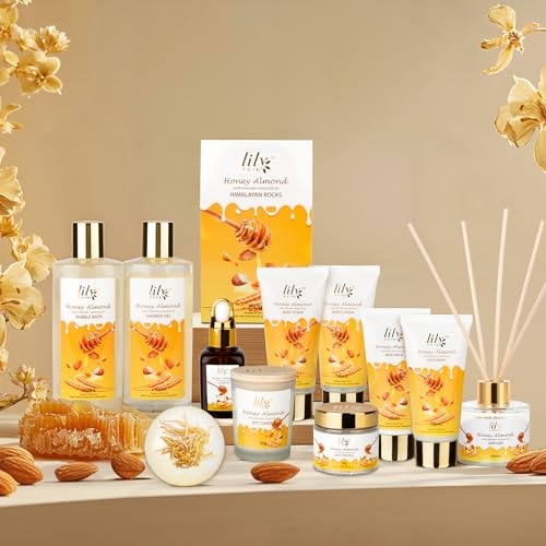 Image of 21Pcs Spa Gifts Set, Moisturizing Almond Spa Gift Baskets for Women & Men