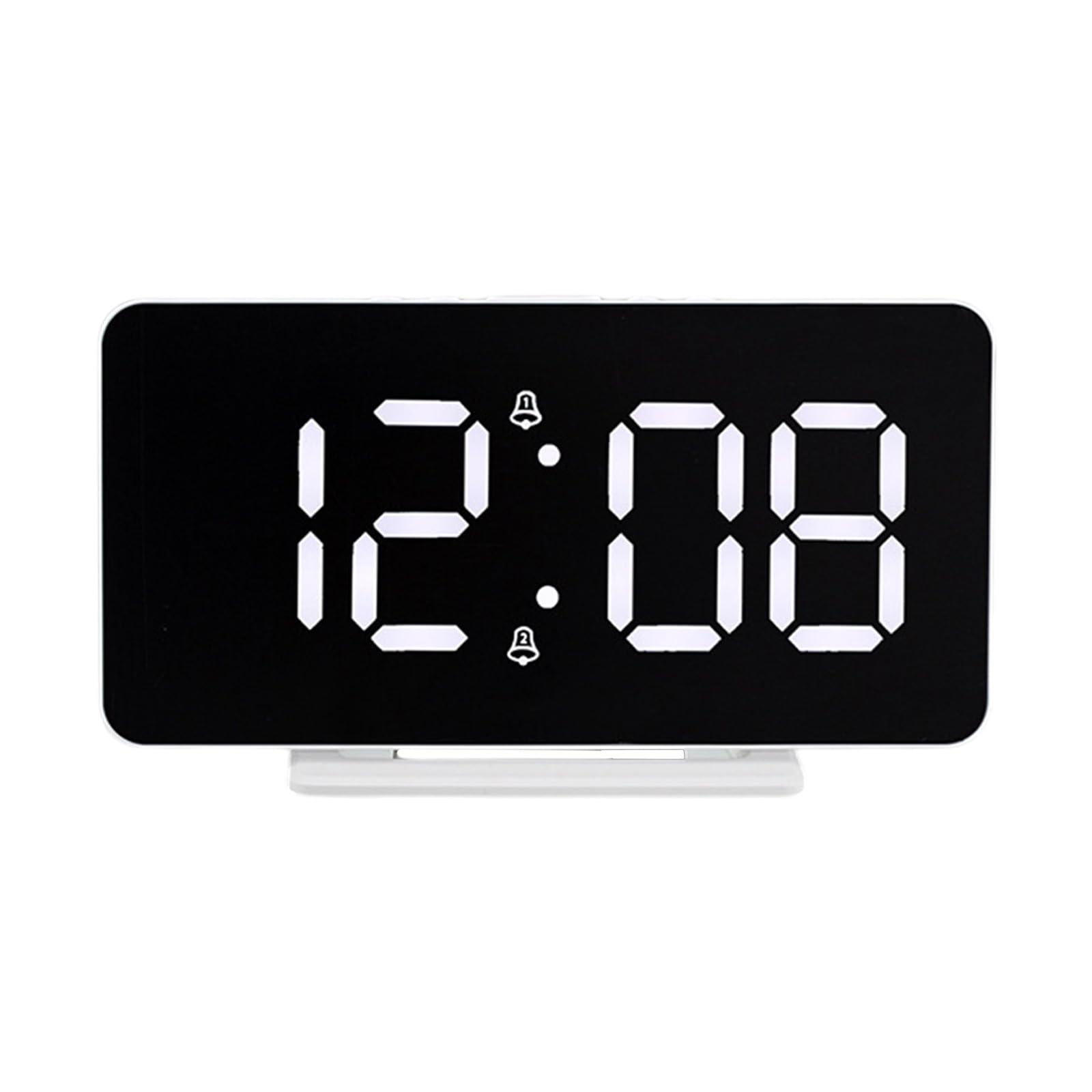 Buxuaaaa Digital Clock Double Alarm Clocks Large LED Display Adjustable Brightness Temperature Reading Date Display USB 5V Led Alarm
