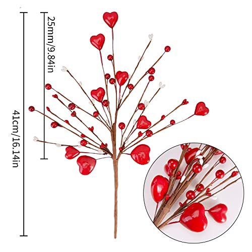 6-PCS-Red-White-Heart-and-Berry-Picks-Artificial-Berry-Flowers-for-Wedding-Floral-Arrangement-Wreath-Table-Centerpiece 6 PCS Red White Heart and Berry Picks Artificial Berry Flowers for Wedding Floral Arrangement Wreath Table Centerpiece