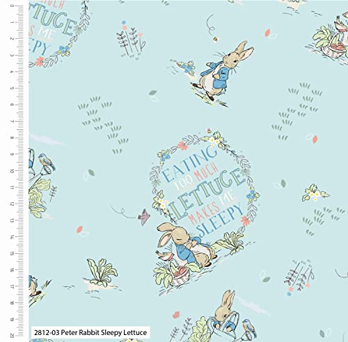 Visage Textiles BEATRIX POTTER - PETER RABBIT FABRIC - EATING TOO MUCH LETTUCE - DIGITALLY PRINTED COTTON - PER 0.5 METRE
