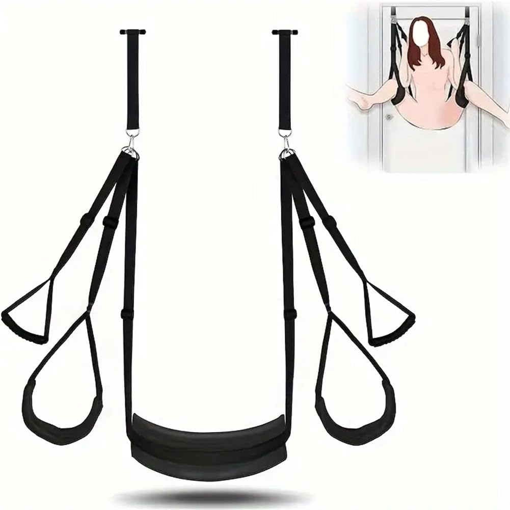 1 columpio de juego doméstico con esponja, almohadilla de columpio modelo y asa de plástico para jugar cómodamente en pareja