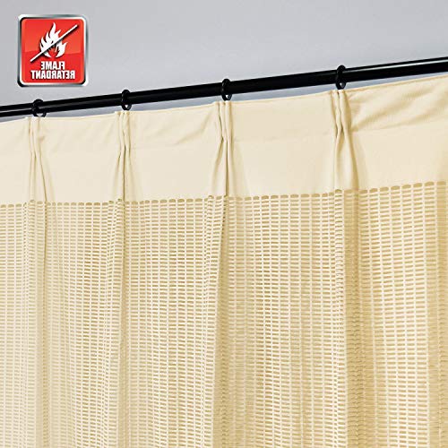 Inherent Flame Retardant Cubicle Hospiatl Curtains Room Divider Curtain Drapes Pinch Pleated Hanging Divider Curtain For Hospital Spa School Nursery 1 Panel Biscotti Beige 5Ft Wide X8.5Ft Tall #TOP4