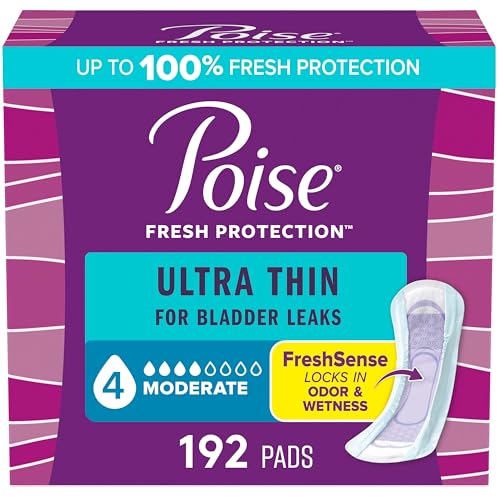 Image of Poise Ultra Thin Incontinence Pads for Women, 4 Drop, 192 ct