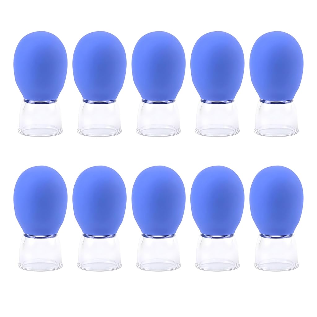 sodeber 10Pcs Glass Cupping Set Facials Cups Silicone Vacuum Suction For Face Skin Back Arm