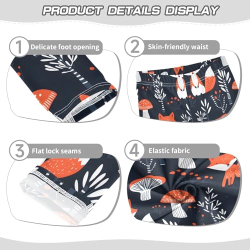 Cute Fox Mushrooms Girls Leggings Athletic Pants Tights Stretch Bottom3