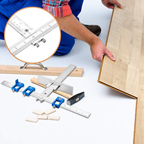 Tourace Cabinet Hardware Jig for Handles and Knobs Aluminum Alloy Drill Guide Sleeve Drawer Pull Wood Drilling Dowelling Tools Set Drawer Knob Pull Drilling Templates Jig Tool.