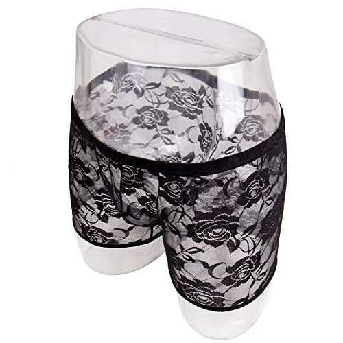 Evankin Mens Sexy Rose Lace Boxer Briefs See Through Mesh Funny Underwear Low Rise Stretch Breathable Christmas Gag Gift4