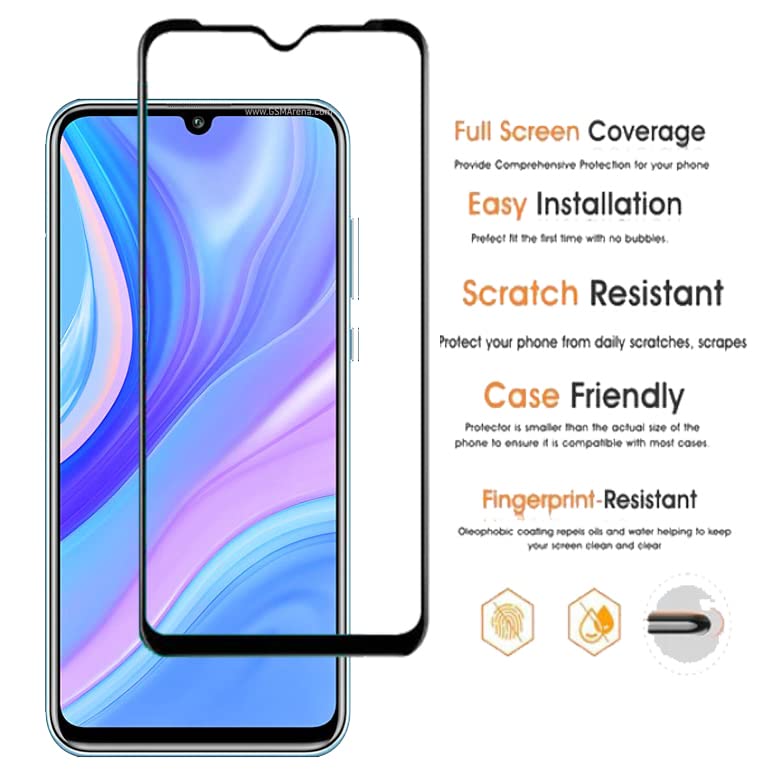 Image of Screen Protector for Huawei Honor Y8 Prime (Black) Tempered Glass Edge-to-Edge 6D Screen Guard With Installation Ki