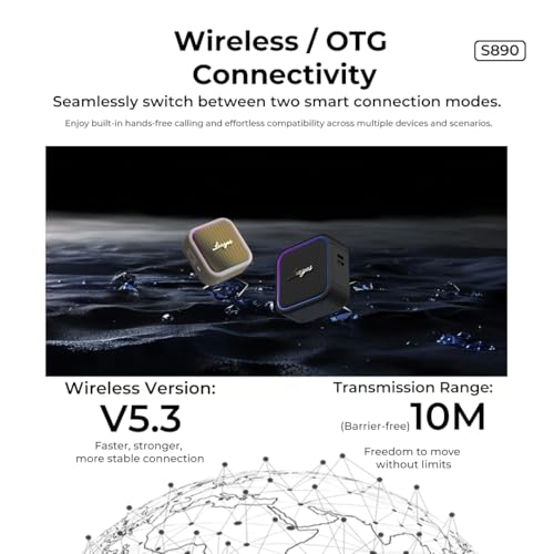 Image of Lenyes S890 Portable Speaker | 15W Power | RGB Dynamic Lights | IP66 Waterproof | Bluetooth 5.3 | 2600mAh Battery | Type-C Fast Charging | Lenyes Audio App Connectivity | Washable Silicone Shell