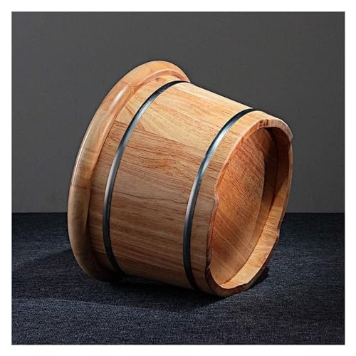 Bañera de madera maciza para pies, artesanal, marrón miniatura 3