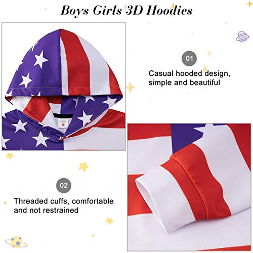 Unicomidea Flag Sweatshirt For Girls Fashion 3D Red Stripe Hoodies Boys 14-16 Years Clothes Casual Kid School Sweater Outfit Size 15 Young Boys Holiday Sweatshirt #TOP3