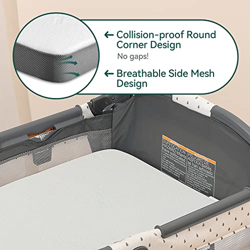 Babelio 3.25" Pack And Play Mattress, Mini Crib Mattress With Tencel Cover, Foam Mattress Pad For Baby & Toddler, 38" X 26" #TOP5