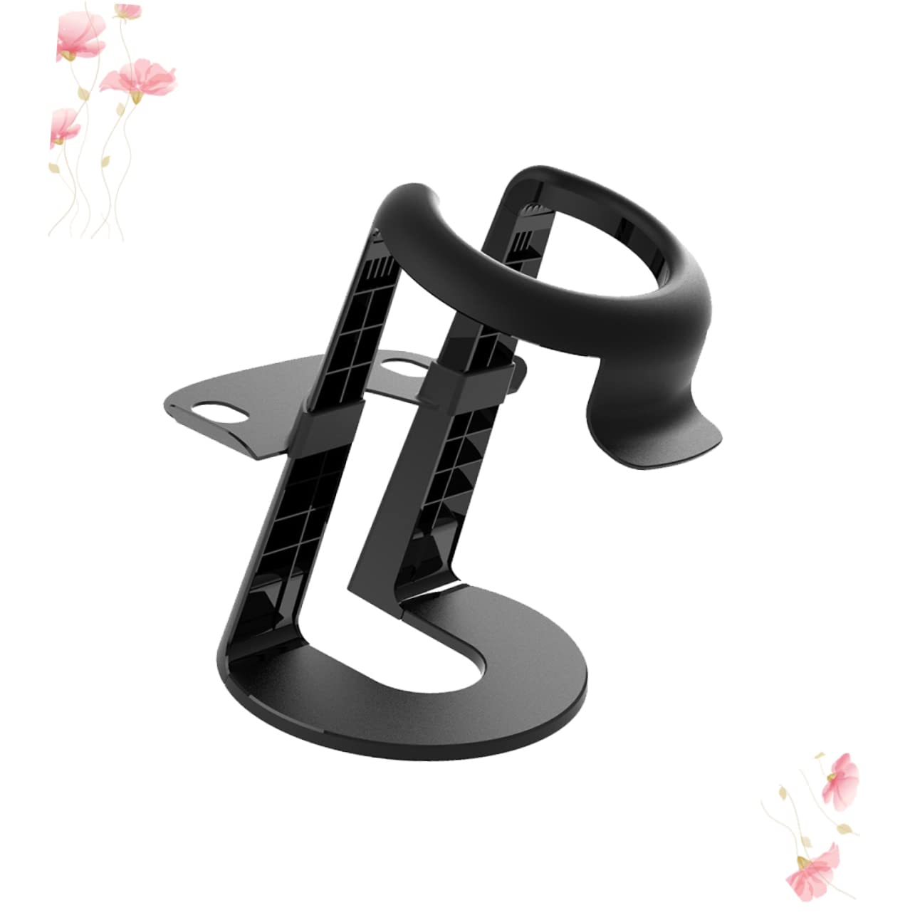 Supporto per Visore Vr in Plastica Nera, Stand Display | Staffa Rimovibile, Organizza Accessori e Controller Gaming, Soluzione Salvaspazio per Visore