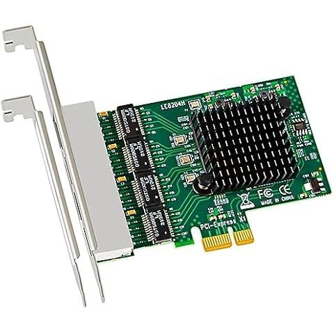 GLOTRENDS LE8204 4-Port Gigabit PCIe Ethernet Network Card, 4 x RTL8111H Chip, 4 x RJ45 LAN Port, PCIe X1 Installation Cover