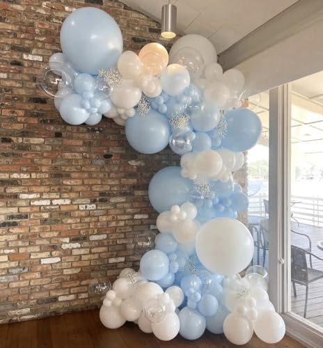 Image of Togvu Pastel Blue Balloons, 50Pack 12 Inch Baby Light Blue Latex Party Balloons for Birthday Bridal Baby Shower Gender Reveal Easter Party Decorations