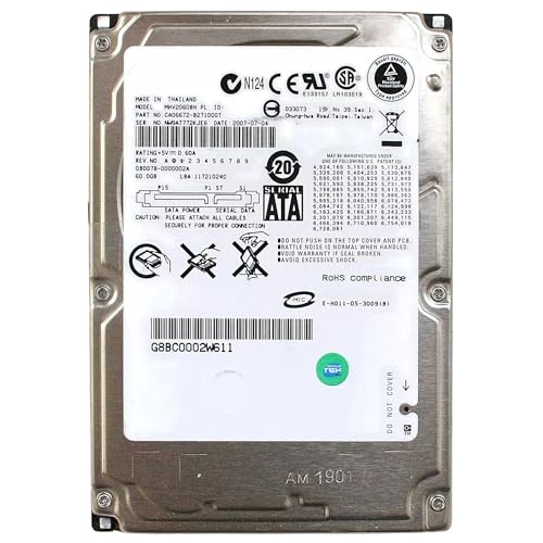 Disco duro 2.5 reacondicionado de 60 GB para reparar portátiles sin sistema