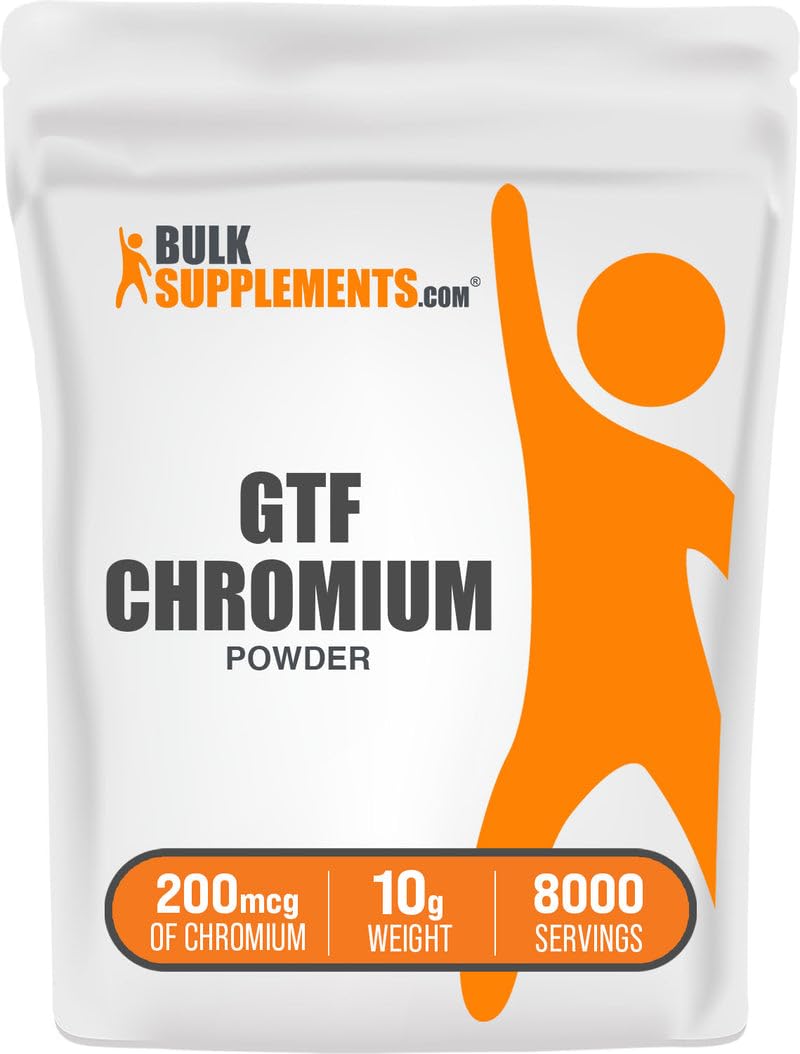 BulkSupplements.com Chromium GTF Powder - Chromium Polynicotinate - Gluten Free & Yeast Free, 1.25mg per Serving (200mcg), 10g (0.35 oz) (Pack of 1) 0.35 Ounce (Pack of 1)