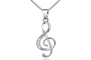 Music Note Pendant Necklace for Women
