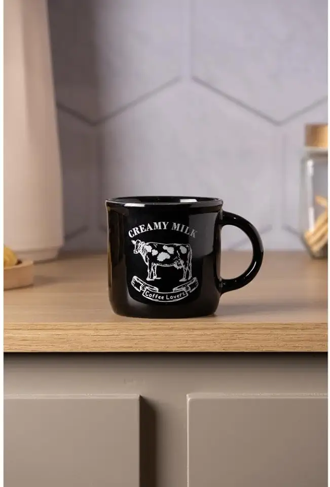 LYOR - Caneca Creamy Milk 180ml Preta Cerâmica
