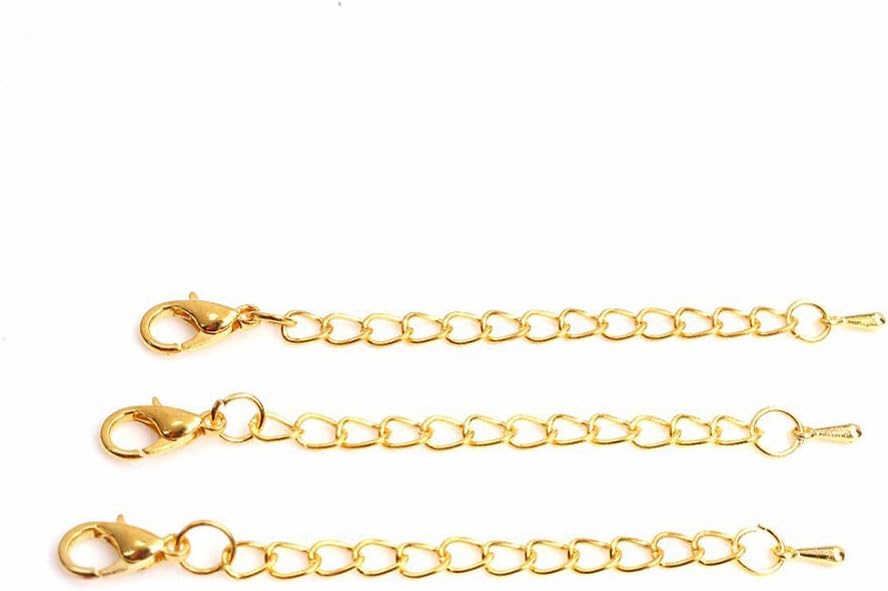 20PCS 4" Length Bracelet Necklace Extender Chains with Lobster Clasps DIY Findings Jewelry Extender Tail Extender Chain (Gold)