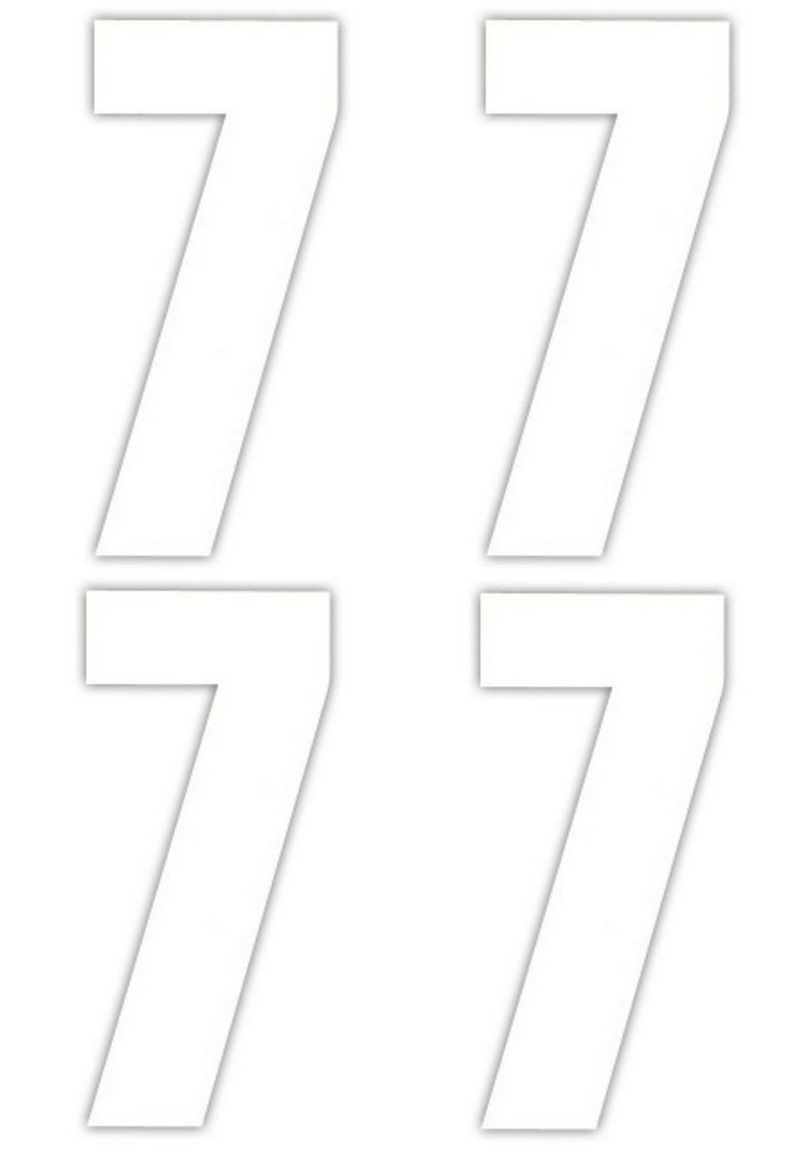 Dustbin Stickers White 4 X Number 7 Wheelie Bin Stickers