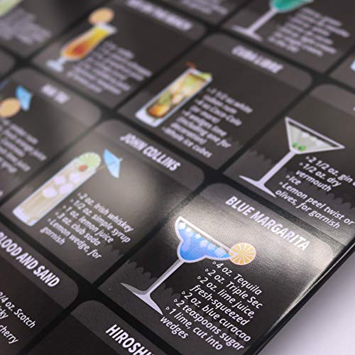 Metal Cafe Shots Mixology Tin Sign Cocktail Recipe Guide Kitchen Bar Pub Wall Art Decor 8" X12" (Cocktail Menu) #TOP4