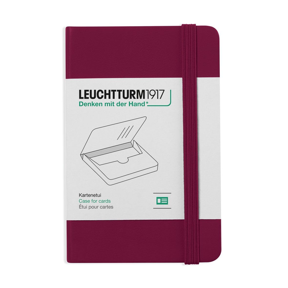 LEUCHTTURM1917 Card Case Port Red, 25 business cards, 65x100x15 mm