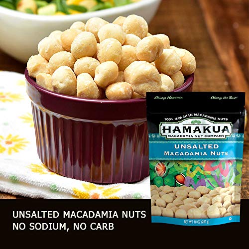 Hamakua Macadamia Nuts Twin Pack — Lightly Salted and Unsalted Flavors — 100% Natural Hawaiian Macadamian Nut No Carb Healthy Snack — 2 x 10oz (283g) Bag