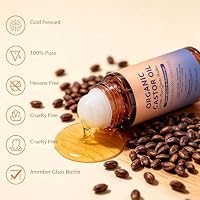 Organic Castor Oil Rose Quartz Roller Ball, Cold Pressed Castor Oil Roll On for Face, Eyebrows, Lashes, Travel Size Roller Bottle (1pc) — image 4