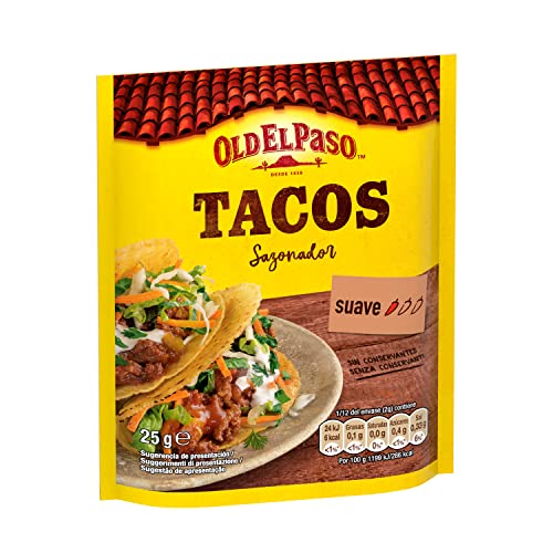 Old El Paso Sazonador para Fajitas en Polvo, Picante Suave, Sin Conservantes, Apto para Vegetarianos, 1 Sobre, 25g