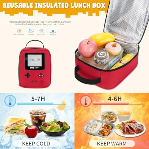 Backpack for Boys Backpack for Kids Students School Bookbag For Elementary Middle School Bag Ages 6-18 17″ Video Game Bookbag (Red-set)3