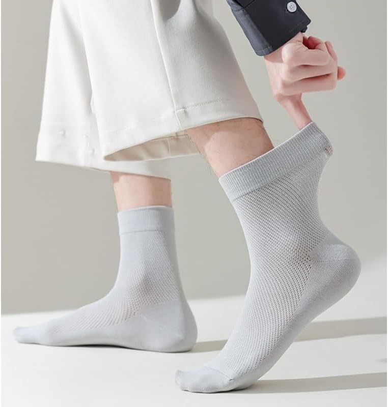 Thin Mesh Socks Sweat-absorbing Middle Cylinder Sockss Solid-color Cotton Socksing