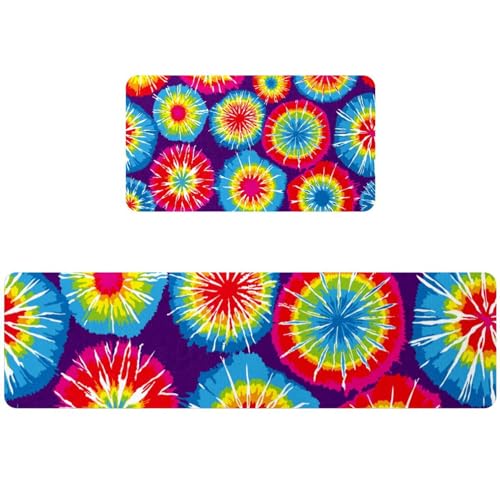 2 alfombras de cocina de arcoíris tie-dye para dar vida y color a tu hogar 2