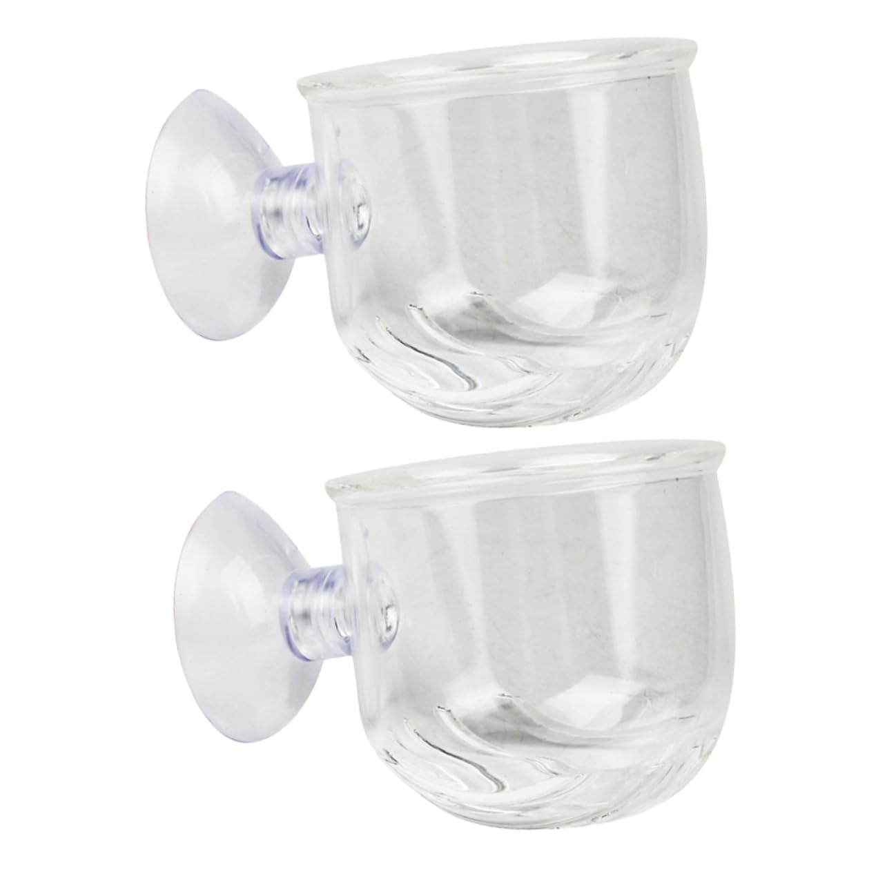 Yardwe 2pc Glass Feeding Cup for Aquarium Fish Feeder Shrimp Eggs Food Perfect for Freshwater Saltwater Tanks