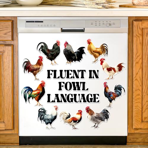 Set de 14 imanes decorativos de pollo para lavavajillas miniatura 1