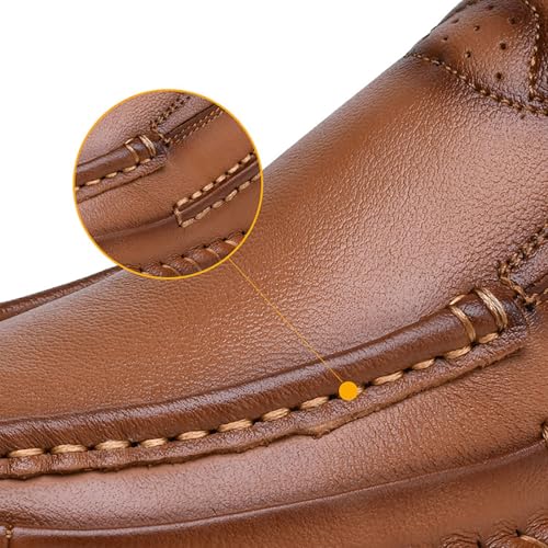 Men's Genuine Leather Oxford Shoes, Anti-Slip Rubber Sole Business Slip-On, Breathable for Work, Dating, Outdoor3