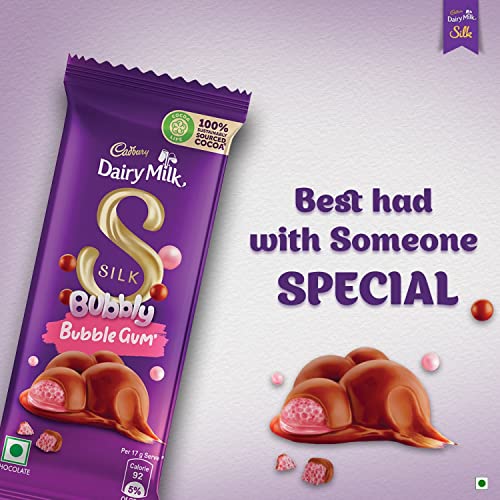 Image of Cadbury Dairy Milk Silk Bubbly Bubblegum, Pack of 6 x 50g