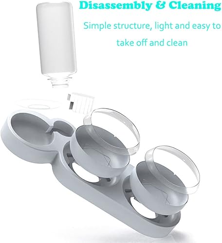 Miniatura 2 de Love Dream Comedero para mascotas, cuencos dobles 2 en 1 con botella automática, diseño inclinado y giratorio para gatos y perros, material plástico