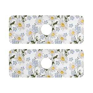 Super Absorbent Faucet Absorbent Mat Chamomiles Flower Cut To Fit Sink Guard For Bar &Amp; Rv 2 51p8sxw bbl. sl500 . ss300