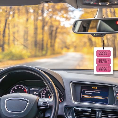 Image of Preppy Pink Lavender Car Air Freshener, Funky Disco Ball Cherry Good Times Guest Check Hanging Air Freshener 4 Pcs for Cars Closet Drawer Books, Pink Car Accessories Mirror Decor for Women