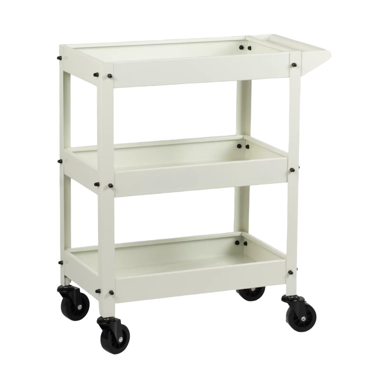 ZYYANSHOP Kitchen Storage Cart 3-Tier Movable Storage Cart Utility Shelf for Kitchen Home Organizer Trolley(White)