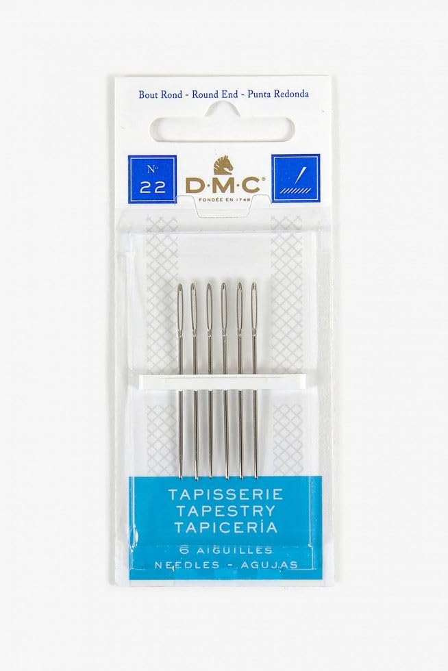 Agujas de punto de cruz para relajarse bordando en casa con el pack DMC tamaño 22