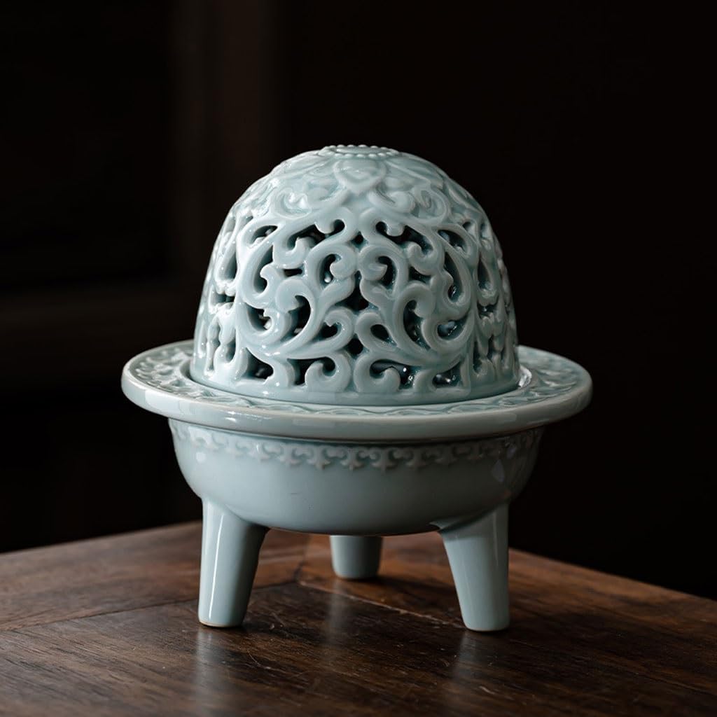 Retro Ceramic Household Indoor Kadzielnica do ceremonii herbacianej Sandałowiec Agarwood Ozdoby na biurko Kadzidło (A)