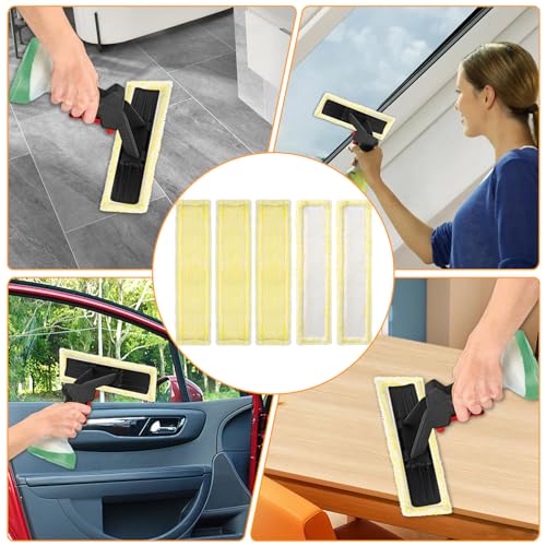 6 STK Ersatzpads für Kärcher Fenstersauger Zubehör für Kärcher Fensterreiniger Ersatzteile, Ersatzmikrofaser Wischbezug Fenstersauger Zubehör Pads, Wischmopppad für Karcher WV2 WV5 WV6 Plus Premium