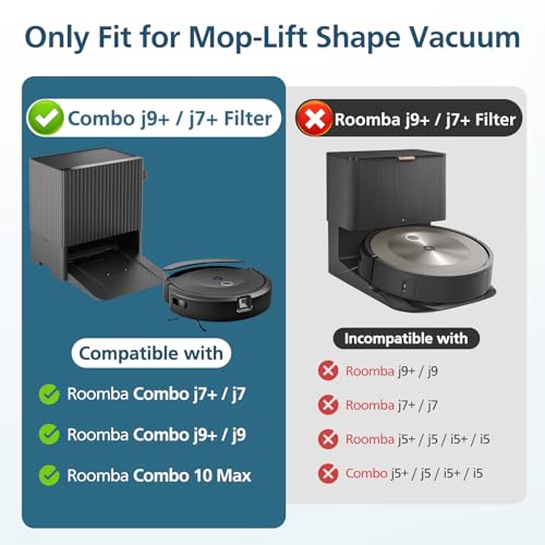 Image of Combo 10 Max / j9+ / j7+ HEPA Filters ONLY Compatible With i-Robot Roomba Combo 10 Max, Combo j9+, Combo j7+ Robot Vacuum (𝗡𝗼𝘁 𝗙𝗶𝘁 𝗳𝗼𝗿𝗥𝗼𝗼𝗺𝗯𝗮 j7 / j7+ / j9 / j9+)