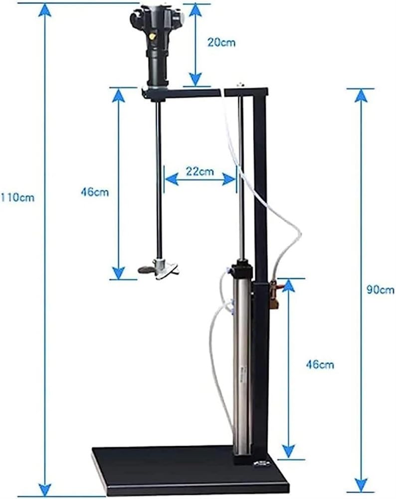 Máquina de agitación automática de pintura de acero inoxidable, mezclador neumático vertical de escritorio de 5 galones/20 L para una mezcla y agitación eficientes