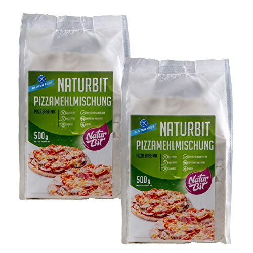 Premium Pizzateig Pizzamehl Backmischung 2x500 g I 1000g Mehlmischung für Pizza-Teig glutenfrei, vegan I Mehlmischung als Ersatz für Weizenmehl